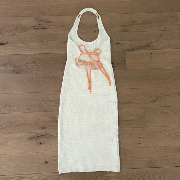 Aritzia Wilfred Phair Halter Dress Romantic  Euro Tie Low Back Beige Size Small - Picture 1 of 15